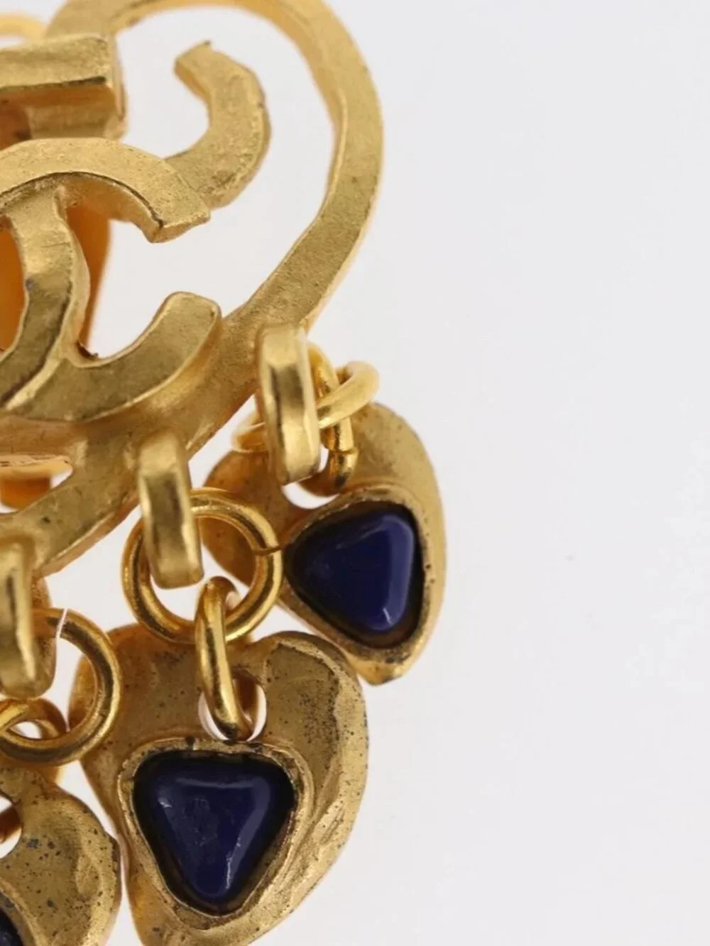 CHANEL Heart COCO Mark Earring metal Gold Tone CC Auth 168046V